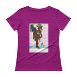 Werewolf Shaving in the Shower Ladies' Scoopneck T-Shirt + House Of HaHa Best Cool Funniest Funny Gifts