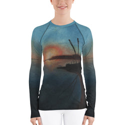 Sand Lake Estuary Sunset Oregon Coast  Dunes ATV Women's Rash Guard + House Of HaHa Best Cool Funniest Funny Gifts