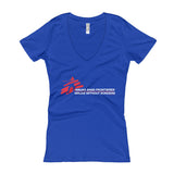Ninjas without Borders Martial Arts Ninjutsu Fighter Women's V-Neck T-Shirt + House Of HaHa Best Cool Funniest Funny Gifts