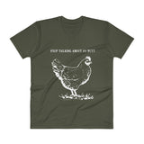 Guess What? Stop Talking about My Chicken Butt Men's V-Neck T-Shirt + House Of HaHa Best Cool Funniest Funny Gifts