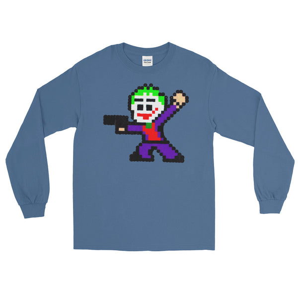 Joker Perler Art Long Sleeve T-Shirt by Silva Linings + House Of HaHa Best Cool Funniest Funny Gifts
