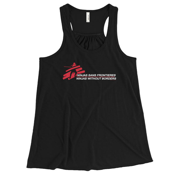 Ninjas without Borders Martial Arts Ninjutsu Fighter Women's Flowy Racerback Tank Top + House Of HaHa Best Cool Funniest Funny Gifts