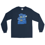 Blue Victorian San Francisco Long Sleeve T-Shirt by Nathalie Fabri + House Of HaHa Best Cool Funniest Funny Gifts