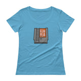 Super Blow Me Nintendo Cartridge Parody Ladies' Scoopneck T-Shirt + House Of HaHa Best Cool Funniest Funny Gifts