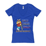 Barbrabarian Women's V-Neck T-Shirt + House Of HaHa Best Cool Funniest Funny Gifts