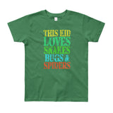 This Kid Loves Snakes Bugs Spiders Creepy Critters Youth Short Sleeve T-Shirt - Made in USA + House Of HaHa Best Cool Funniest Funny Gifts