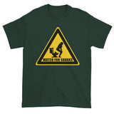 Watch for Sharks in the Toilets Caution Sign Warning Men's Short Sleeve T-Shirt + House Of HaHa Best Cool Funniest Funny Gifts