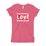 Unconditional Love Unexclusive Family Unity Peace Girl's Princess T-Shirt + House Of HaHa Best Cool Funniest Funny Gifts