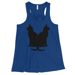 Black Cats Lucky Corset Women's Flowy Racerback Tank Top + House Of HaHa Best Cool Funniest Funny Gifts