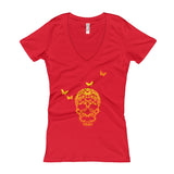 Butterfly Skull Women's V-Neck T-Shirt - House Of HaHa