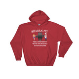 Shagan Pit Feel Confident with Your Meat in our Hands Hooded Hoodie Sweatshirt + House Of HaHa Best Cool Funniest Funny Gifts