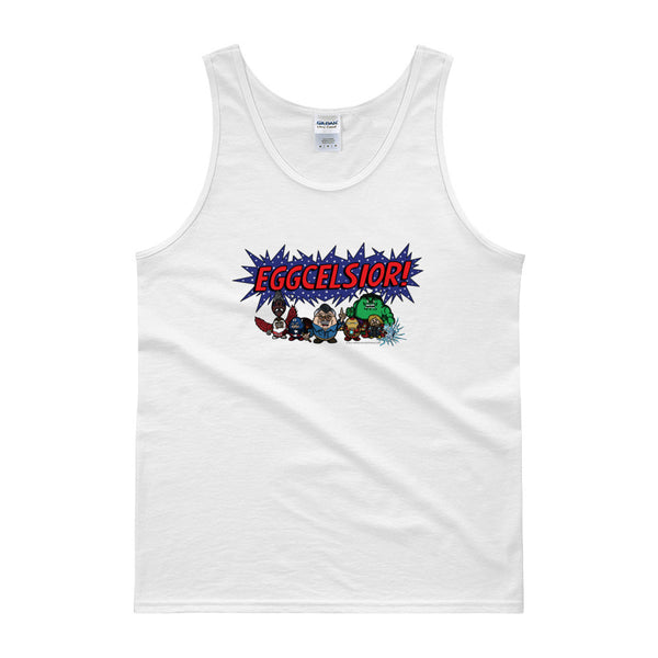 Eggcelsior! Marvel's Avengers Stan Lee Parody Portrait Excelsior Men's Tank Top + House Of HaHa Best Cool Funniest Funny Gifts