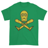Droid Skull Crossbones Star Wars Pirate Rebels C3PO Parody Short Sleeve T-Shirt - House Of HaHa