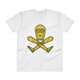 Droid Skull Crossbones Star Wars Pirate Rebels C3PO Parody Men's V-Neck T-Shirt - House Of HaHa