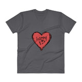 Happy VD Valentines Day Heart STD Holiday Humor Men's V-Neck T-Shirt + House Of HaHa Best Cool Funniest Funny Gifts
