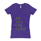 Do You Like Bugs? Creepy Insect Lovers Entomology Women's V-Neck T-shirt + House Of HaHa Best Cool Funniest Funny Gifts
