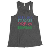 Explore Stargaze Dream Repeat Women's Flowy Racerback Tank Top + House Of HaHa Best Cool Funniest Funny Gifts