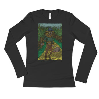 Walkers Of Oz: Zombie Wizard of Oz Cornfield Parody  Ladies' Long Sleeve T-Shirt + House Of HaHa Best Cool Funniest Funny Gifts