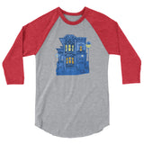 Blue Victorian San Francisco 3/4 Sleeve Raglan Shirt by Nathalie Fabri + House Of HaHa Best Cool Funniest Funny Gifts