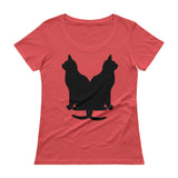 Black Cats Lucky Corset Ladies' Scoopneck T-Shirt + House Of HaHa Best Cool Funniest Funny Gifts