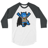 Batman Perler Art 3/4 Sleeve Raglan Shirt by Silva Linings + House Of HaHa Best Cool Funniest Funny Gifts