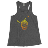 Butterfly Skull Women's Flowy Racerback Ladies' Tank Top - House Of HaHa