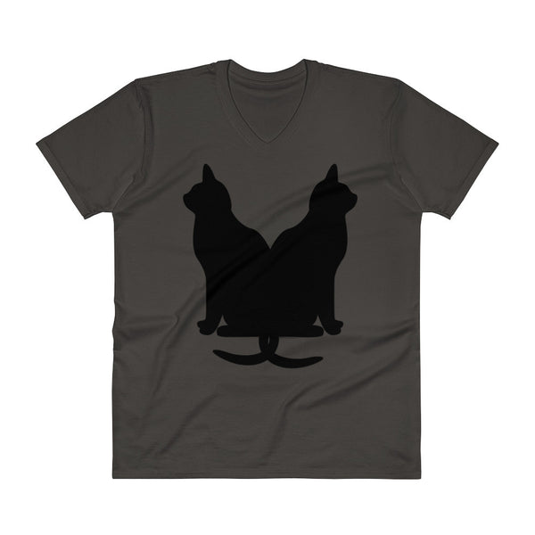 Black Cats Lucky Corset V-Neck T-Shirt + House Of HaHa Best Cool Funniest Funny Gifts