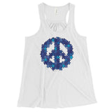 Puzzle Peace Sign Autism Spectrum Asperger Awareness Women's Flowy Racerback Tank + House Of HaHa Best Cool Funniest Funny Gifts