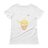 Butterfly Skull Ladies' Scoopneck Women's T-Shirt - House Of HaHa