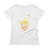 Butterfly Skull Ladies' Scoopneck Women's T-Shirt - House Of HaHa
