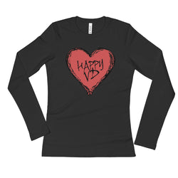 Happy VD Valentines Day Heart STD Holiday Humor Ladies' Long Sleeve T-Shirt + House Of HaHa Best Cool Funniest Funny Gifts