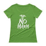 No Harm Caduceus EMT Paramedic Medical Symbol Ladies' Scoopneck T-Shirt + House Of HaHa Best Cool Funniest Funny Gifts