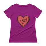 Happy VD Valentines Day Heart STD Holiday Humor Ladies' Scoopneck T-Shirt + House Of HaHa Best Cool Funniest Funny Gifts