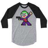 Joker Perler Art 3/4 Sleeve Raglan Shirt by Silva Linings + House Of HaHa Best Cool Funniest Funny Gifts