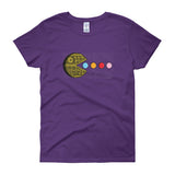 PAC-MOON Death Star Pac-Man Mashup Women's short sleeve t-shirt by Aaron Gardy + House Of HaHa Best Cool Funniest Funny Gifts