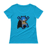 Batman Perler Art Ladies' Scoopneck T-Shirt by Silva Linings + House Of HaHa Best Cool Funniest Funny Gifts