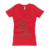 Do You Like Bugs? Creepy Insect Lovers Entomology Women's V-Neck T-shirt + House Of HaHa Best Cool Funniest Funny Gifts