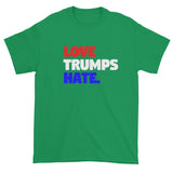 Love Trumps Hate Trump Loves Hate Men's Short Sleeve Double Sided T-Shirt + House Of HaHa Best Cool Funniest Funny Gifts