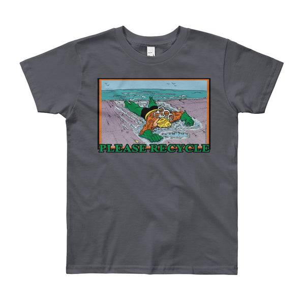 Please Recycle Youth Short Sleeve Aquaman Parody T-Shirt - Made in USA - House Of HaHa