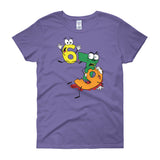 Why was 6 Afraid of 7 Seven Ate Nine Cute Zombie Pun Women's Short Sleeve T-shirt + House Of HaHa Best Cool Funniest Funny Gifts
