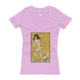 Mummy Pin-Up Women's V-Neck T-Shirt + House Of HaHa Best Cool Funniest Funny Gifts