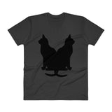 Black Cats Lucky Corset V-Neck T-Shirt + House Of HaHa Best Cool Funniest Funny Gifts