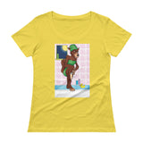 Werewolf Shaving in the Shower Ladies' Scoopneck T-Shirt + House Of HaHa Best Cool Funniest Funny Gifts