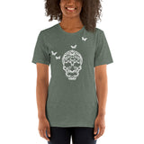 Skull Made of Butterflies Short-Sleeve Unisex Butterfly T-Shirt for Women and Men + House Of HaHa Best Cool Funniest Funny Gifts