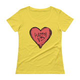 Happy VD Valentines Day Heart STD Holiday Humor Ladies' Scoopneck T-Shirt + House Of HaHa Best Cool Funniest Funny Gifts