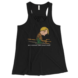 Why's Everybody Always Picking On Me? Aquaman Charlie Brown Mash-Up Women's Flowy Racerback Tank Top - House Of HaHa