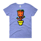 Baby Groot Perler Art Women's Short Sleeve T-Shirt by Aubrey Silva + House Of HaHa Best Cool Funniest Funny Gifts