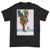 Werewolf Shaving in the Shower Men's Short Sleeve T-Shirt + House Of HaHa Best Cool Funniest Funny Gifts