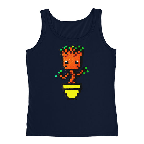 Baby Groot Perler Art Ladies' Tank Top by Aubrey Silva + House Of HaHa Best Cool Funniest Funny Gifts