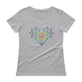 Rainbow Female Gender Venus Symbol Heart Love Unity Ladies' Scoopneck T-Shirt + House Of HaHa Best Cool Funniest Funny Gifts